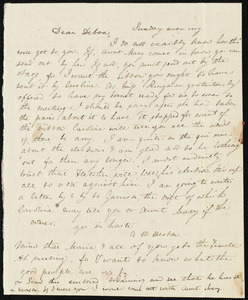 Letter from Anne Warren Weston to Deborah Weston, [1836?], Sunday evening