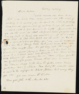 Letter from Anne Warren Weston, [Weymouth?, Mass.], to Deborah Weston, [1838?]