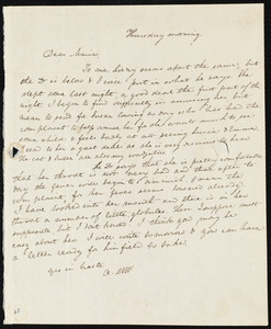 Letter from Anne Warren Weston to Maria Weston Chapman, Thursday morning, [Oct. 25, 1838]