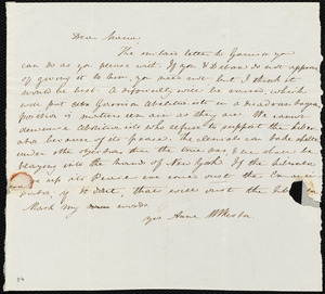 Letter from Anne Warren Weston to Maria Weston Chapman, [16 Nov. 1838?]