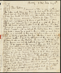 Letter from Anne Warren Weston, 11 West Street, [Boston], to Deborah Weston, Thursday. Aug. 6th, [1839-1840?]