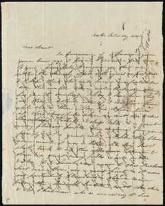 Letter from Caroline Weston, Boston, [Mass.], to Phebe Nash Weston, Saturday noon, [not after Feb. 1861]