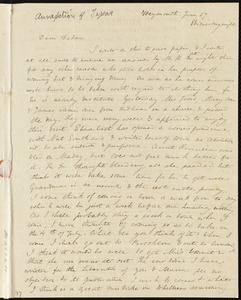 Letter from Anne Warren Weston, Weymouth, [Mass.], to Deborah Weston, June 27, Wednesday night