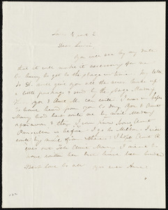 Letter from Anne Warren Weston to Lucia Weston, Sat., 1/2 past 2 [o'clock]