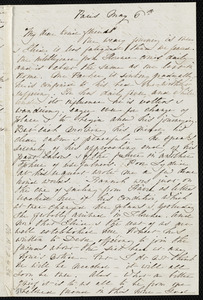 Letter from Sara, Paris, [France], to Miss Weston, May 6th, [1860?]