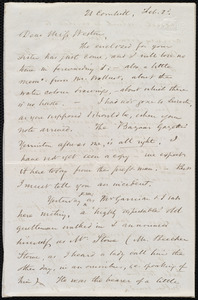 Letter from Samuel May, 21 Cornhill, to Anne Warren Weston, Feb. 2'd, [1853?]