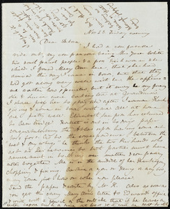 Letter from Anne Warren Weston, [Weymouth?, Mass.], to Deborah Weston, Nov. 23, [1838?], Friday evening