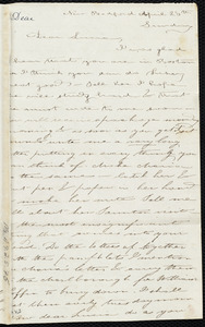 Letter from Deborah Weston, New Bedford, [Mass.], to Lucia Weston, April 28th, Sunday, [1839?]