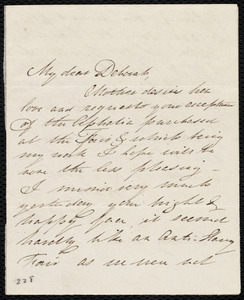 Letter from Deborah Weston to Emma Forbes Weston and Lucia Weston, [183-?]