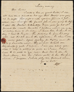 Letter from Anne Warren Weston to Lucia Weston, Sunday evening, [1840?]