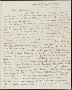 Letter from Anne Warren Weston, Weymouth, [Mass.], to Deborah Weston, April 18, 1839, Thursday evening