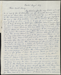 Letter from Anne Warren Weston, Boston, to Mary Weston, May 6, 1839
