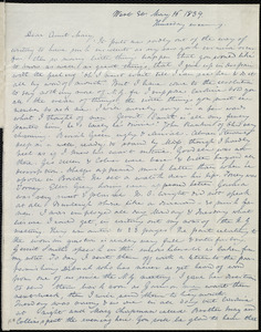 Letter from Anne Warren Weston, West St., [Boston], to Mary Weston, May 16, 1839, Wednesday evening