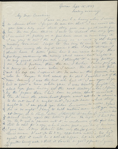Letter from Anne Warren Weston, Groton, [Mass.], to Caroline Weston, Sept. 15, 1839, Sunday evening