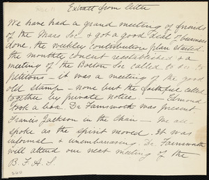 Extract from letter from Caroline Weston, [Boston, Mass.], Dec. 11th, 1839