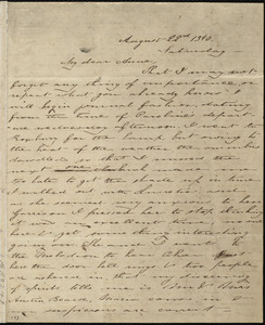 Letter from Deborah Weston, [Boston, Mass.], to Anne Warren Weston, August 22'd, 1840, Saturday