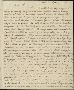Letter from Anne Warren Weston, West St. [and] Chardon St. Chapel, [Boston], to Lucia Weston, Sept. 21, 1840 [and] Wednesday evening