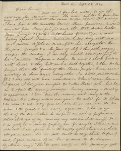 Letter from Anne Warren Weston, West St., [Boston], to Lucia Weston, Sept. 28, 1840