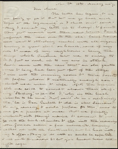 Letter from Deborah Weston, [Boston, Mass.], to Anne Warren Weston, Nov. 17th, 1840, Monday eve'g