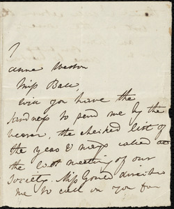Letter from Anne Warren Weston to Martha V. Ball, [1840]