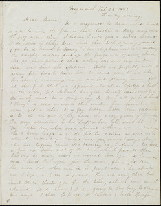 Letter from Anne Warren Weston, Weymouth, [Mass.], to Maria Weston Chapman, Feb. 25, 1841, Thursday evening