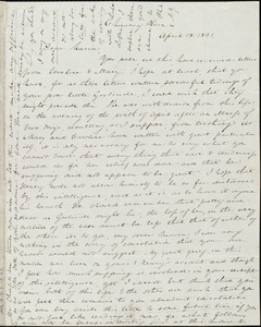 Letter from Anne Warren Weston, Chauncy Place, [Boston], to Maria Weston Chapman, April 15, 1841