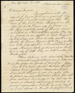 Letter from Joshua Coffin, Phila, to Lydia Maria Child, 25 June 1842