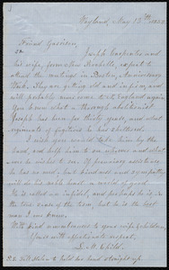 Letter from Lydia Maria Child, Wayland, to William Lloyd Garrison, May 13'th, 1858