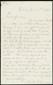 Letter from Lydia Maria Child, Wayland, to William Lloyd Garrison, June 20'th, 1860