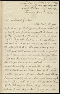 Letter from Lydia Maria Child, Wayland, to William Lloyd Garrison, Feb. 8 'th, 1864
