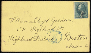 Letter from Lydia Maria Child, Wayland, to William Lloyd Garrison, April 22d 1879