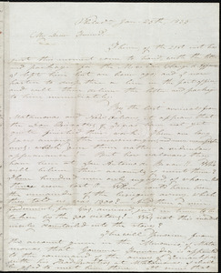 Letter from Benjamin Lundy, Philadelphia, to Lydia Maria Child, Jan. 25th, 1835