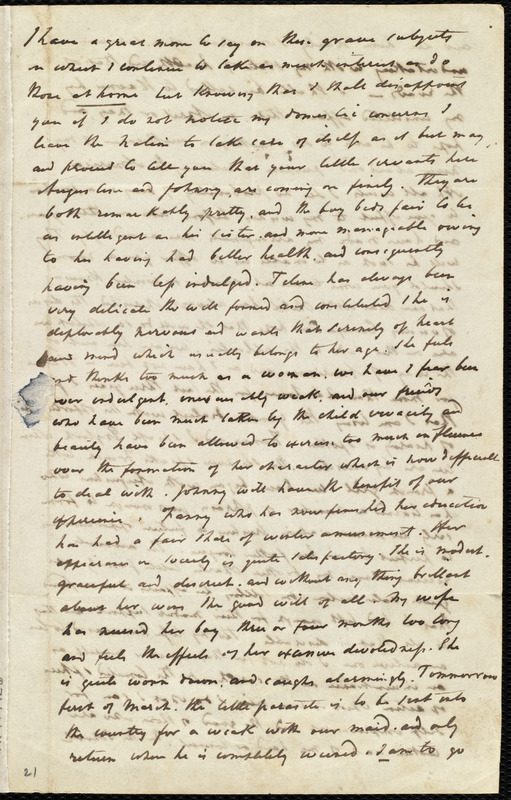 Incomplete letter from John James Appleton, [Rennes, France], to Lydia ...