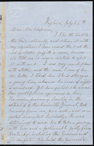 Letter from Lydia Maria Child, Wayland, to Maria Weston Chapman, July 26th