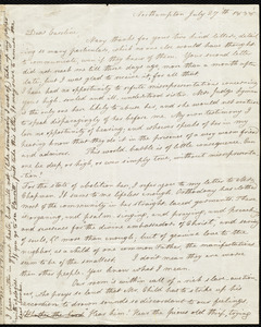 Letter from Lydia Maria Child, Northampton, to Caroline Weston, July 27 'th 1838