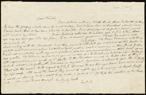 Letter from Lydia Maria Child, [Northampton?], to Maria Weston Chapman, [Nov. 1841?]