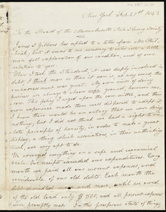 Letter from Lydia Maria Child, New York, to the Massachusetts Anti-Slavery Society, Feb. 21st 1843