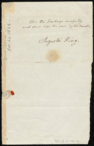 Incomplete letter from Lydia Maria Child to Augusta King, [1848?]