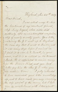 Letter from Lydia Maria Child, Wayland, to Anne Warren Weston, Nov. 28th 1859