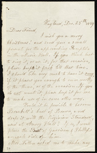Letter from Lydia Maria Child, Wayland, [Mass.], to Anne Warren Weston, Dec. 25th, 1859
