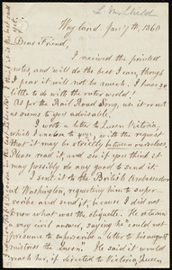 Letter from Lydia Maria Child, Wayland, to Maria Weston Chapman, Jan 7th, 1860
