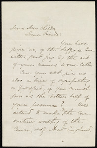 Letter from Caroline Maria Seymour Severance to Lydia Maria Child and David Lee Child, Nov'r 12th, 1868
