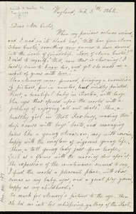 Letter from Lydia Maria Child, Wayland, to Anna Shaw Curtis, Feb. 5'th, 1862