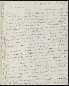 Letter from Lydia Maria Child, New York, to John Sullivan Dwight, Dec. 1st, 1842