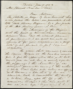 Letter from Anne Warren Weston, Boston, [Mass.], to Harriet Beecher Stowe, Jan. 17, 1853