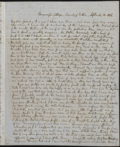 Letter from Richard Davis Webb, Drumnigh Cottage, County of Dublin, [Ireland], to Anne Warren Weston, September 29, 1856