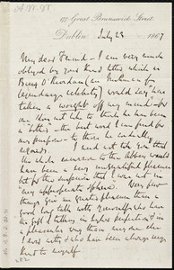Letter from Richard Davis Webb, 177 Great Brunswick Street, [Dublin, Ireland], to Anne Warren Weston, July 23, 1867