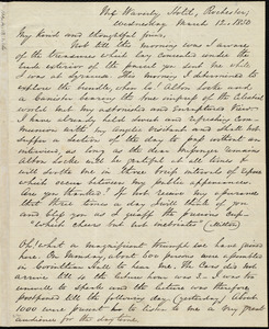 Letter from George Thompson, The Waverly Hotel, Rochester, [NY], to Anne Warren Weston, Wednesday, March 12, 1850
