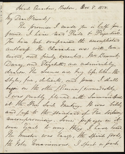 Letter from George Thompson, Head Quarters, Boston, to Anne Warren Weston, Nov. 8, 1850