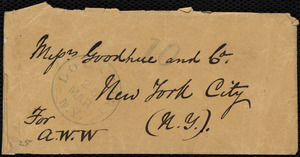 Letter from George Thompson, Lockport, Western N[ew]. York, to Anne Warren Weston, March 26, 1851